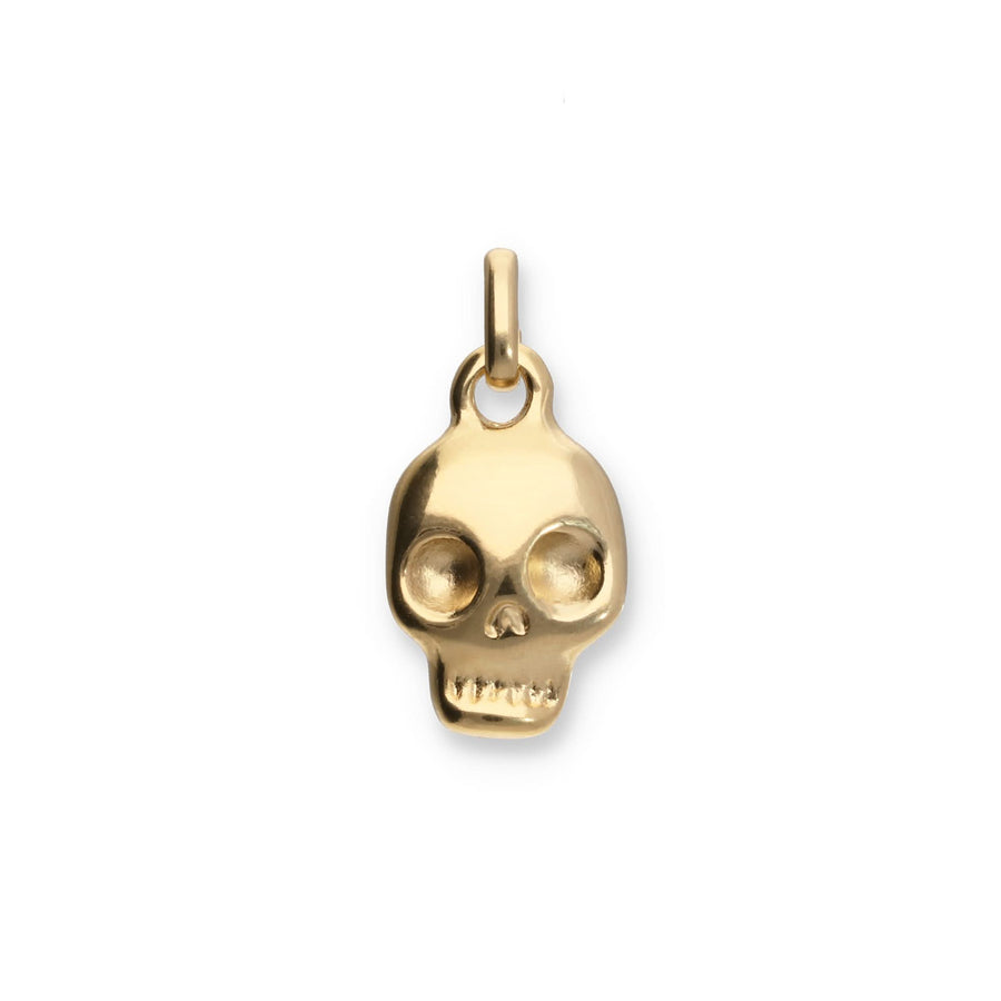Metal Alloy Sterling 18K Plated Skull Charm CHA0300ORO000
