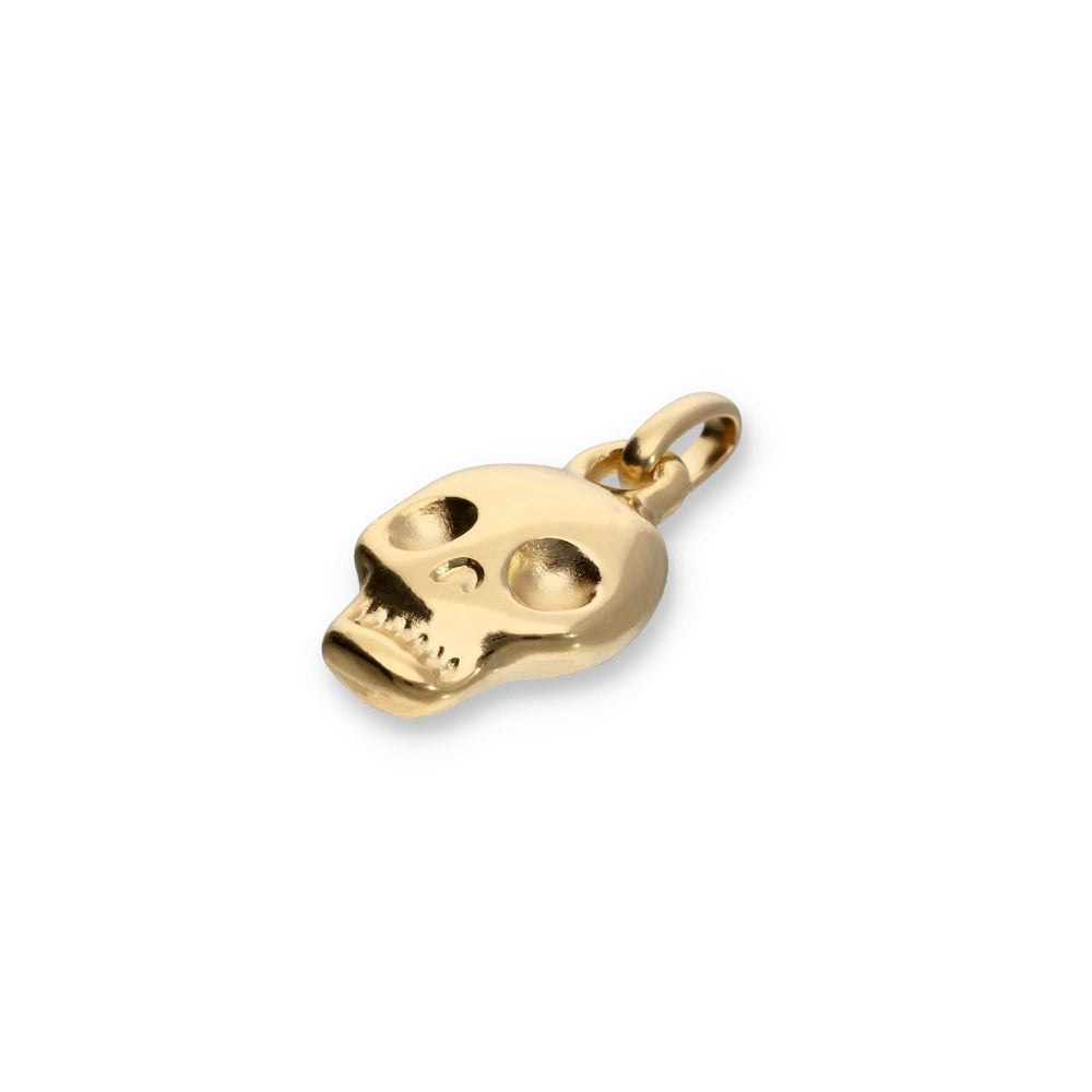 Metal Alloy Sterling 18K Plated Skull Charm CHA0300ORO000