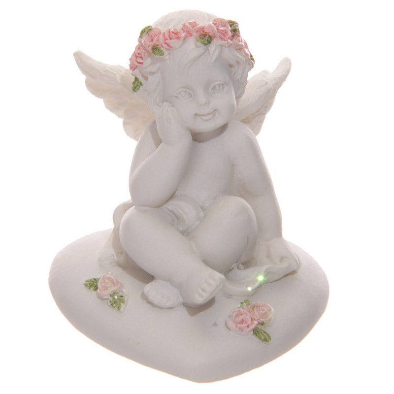 Cherubs With Pink Roses Sitting on a Heart CHE103