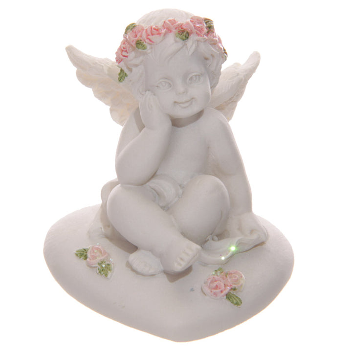 Cherubs With Pink Roses Sitting on a Heart CHE103