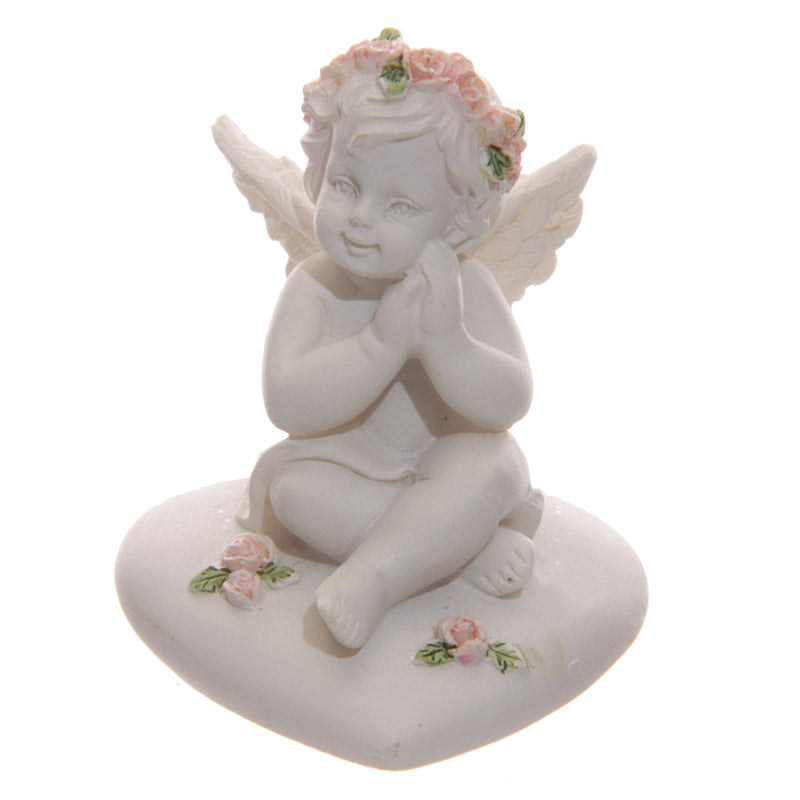 Cherubs With Pink Roses Sitting on a Heart CHE103