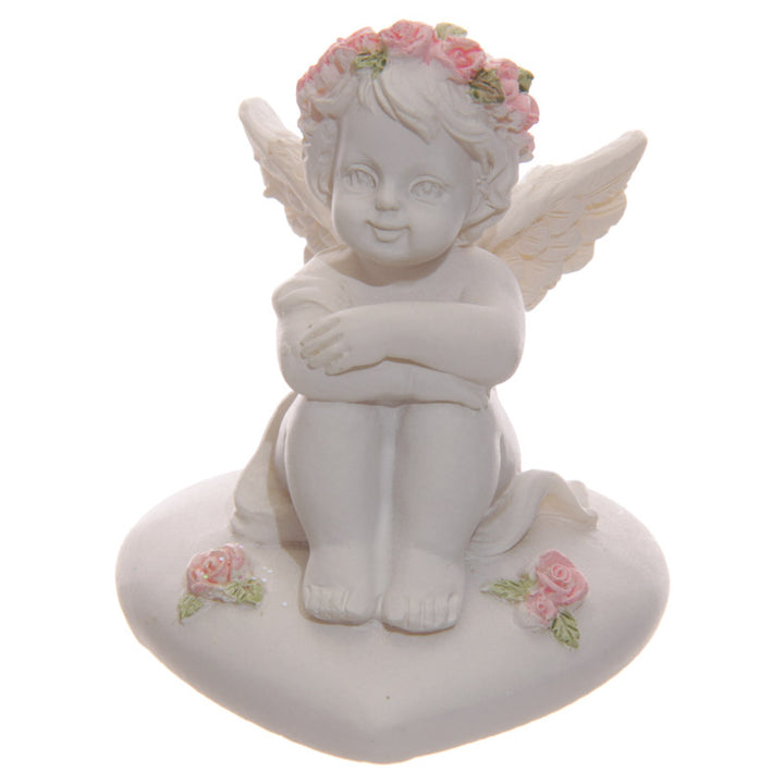 Cherubs With Pink Roses Sitting on a Heart CHE103