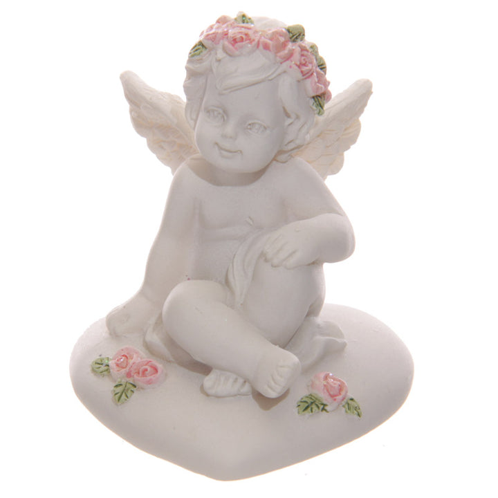 Cherubs With Pink Roses Sitting on a Heart CHE103