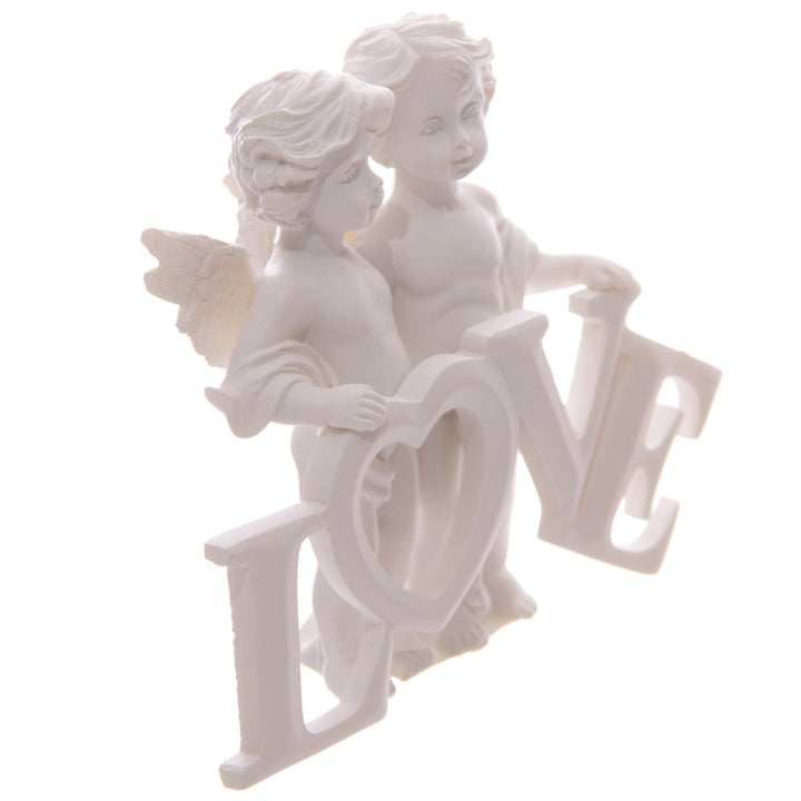 Cherubs Pair Holding LOVE Letters CHE82