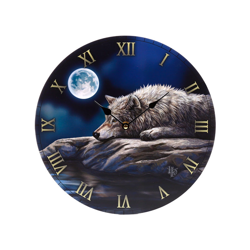 Lisa Parker Quiet Reflection Wolf Picture Clock CLCK34