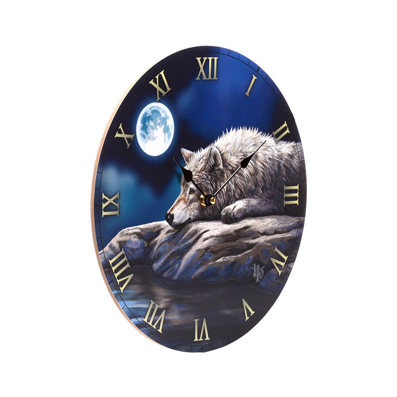 Lisa Parker Quiet Reflection Wolf Picture Clock CLCK34