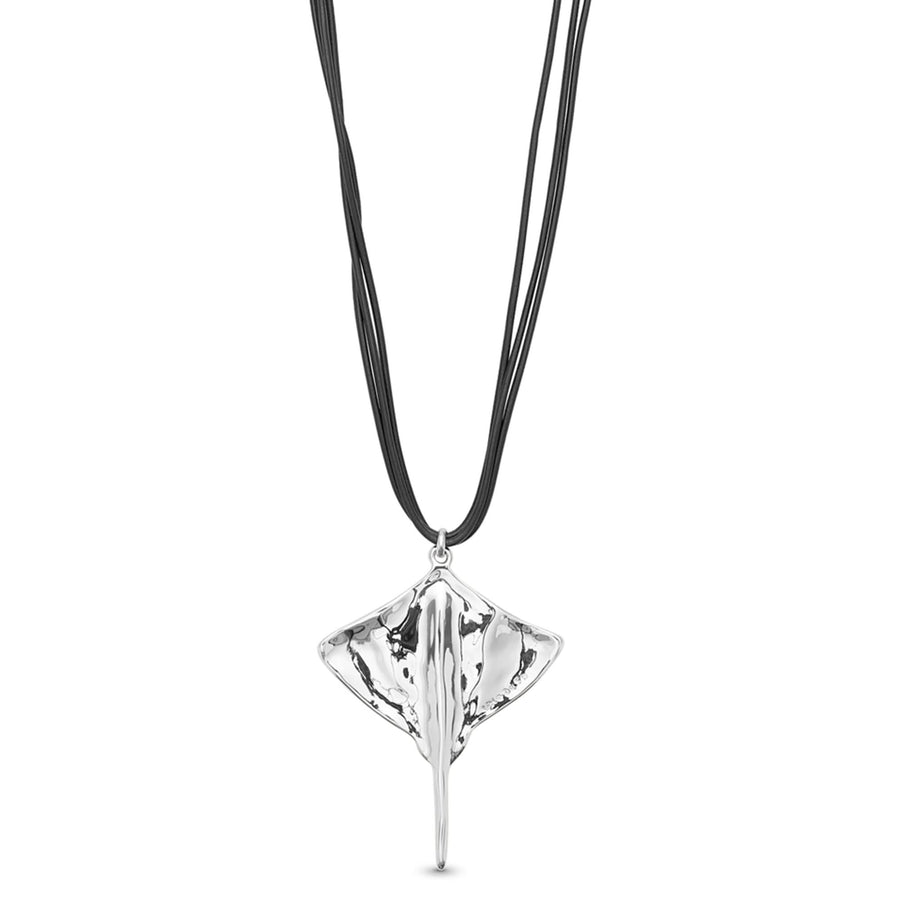 Metal Alloy Sterling Silver Plated Leather Stingray Pendant COL1929MTL000