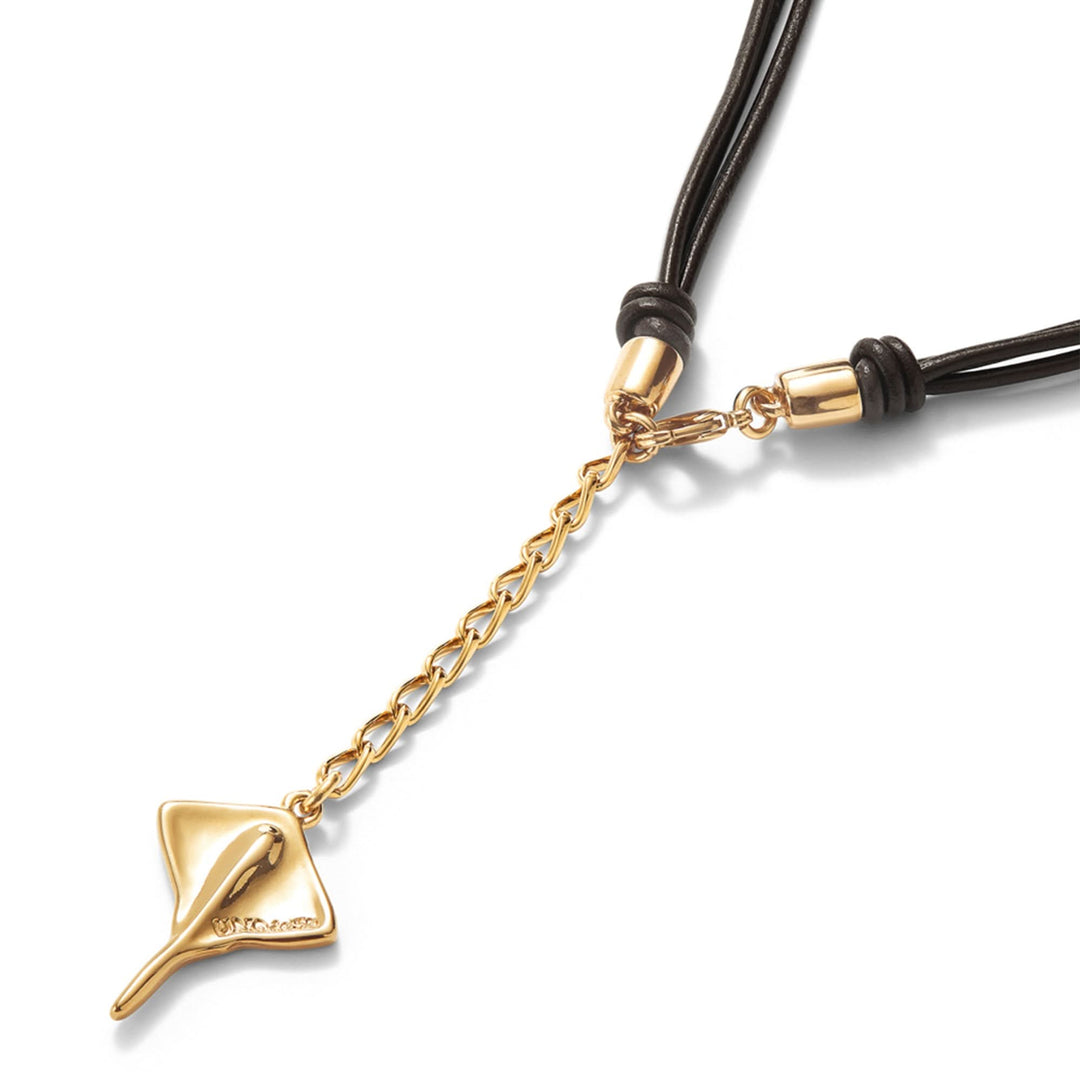 Metal Alloy 18K Gold Plated Leather Stingray Pendant COL1929ORO000