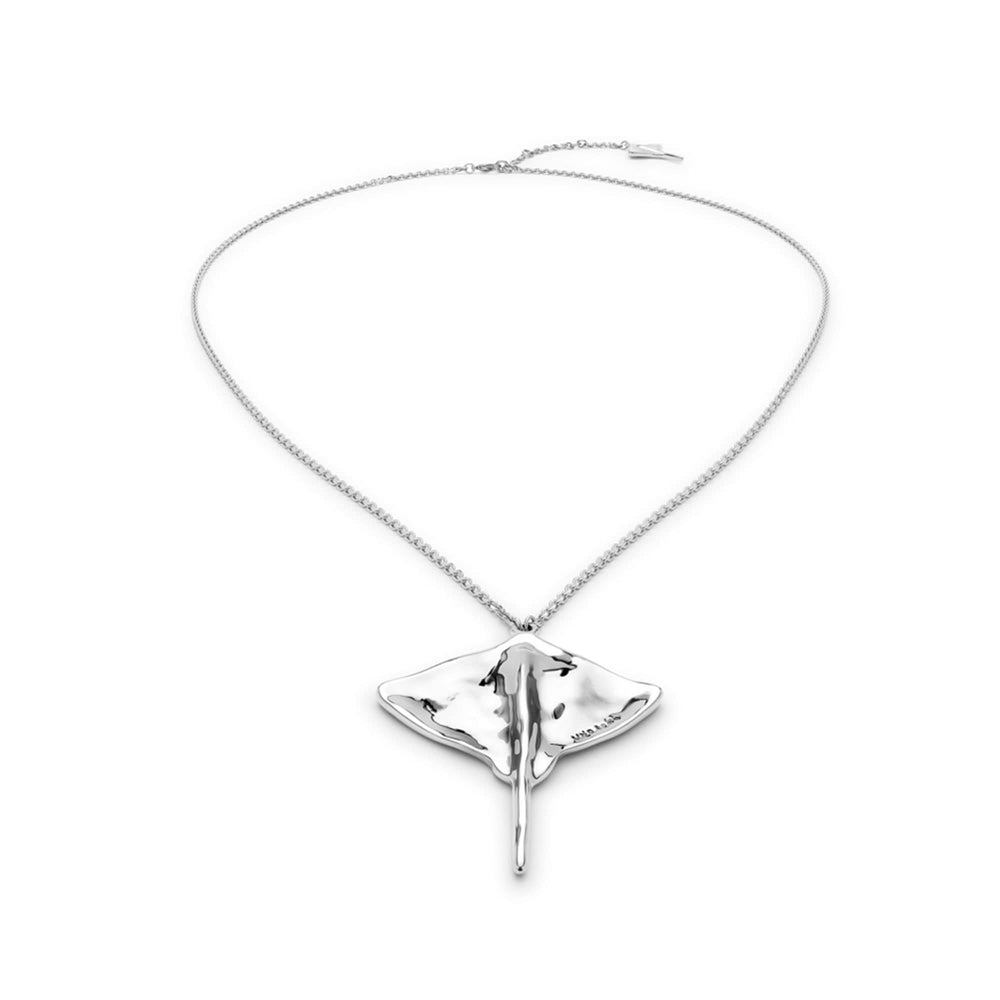 Metal Alloy Sterling Silver Plated Long Chain Stingray Pendant COL1931MTL000