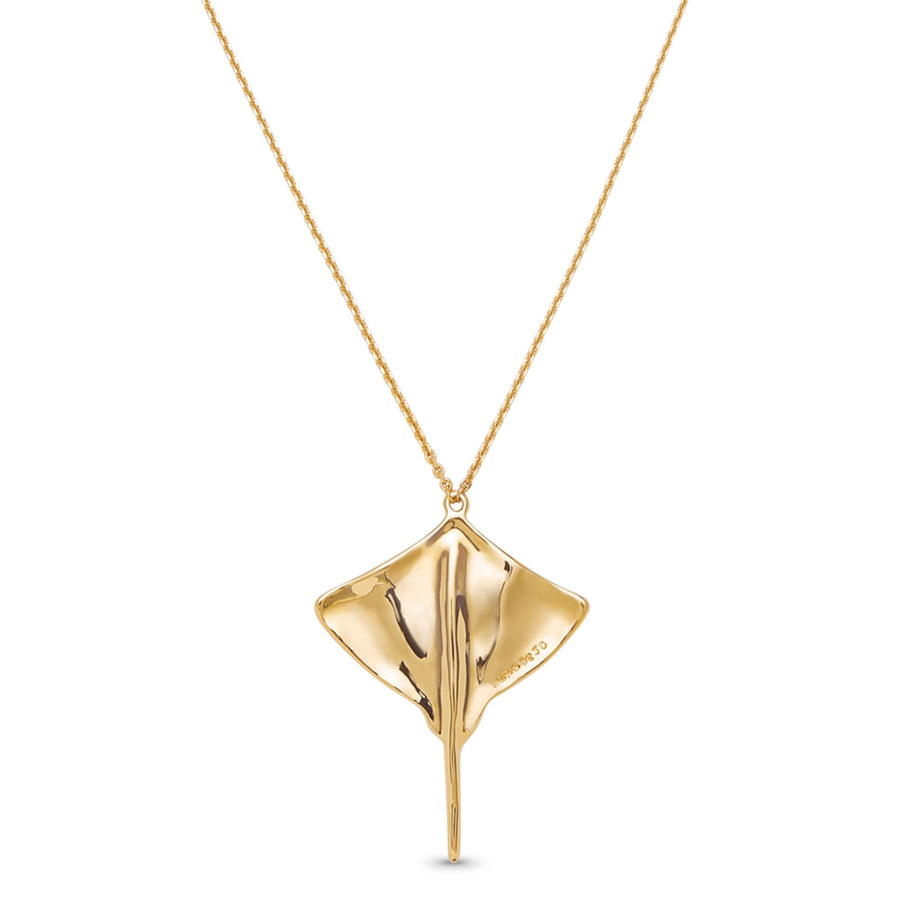 Metal Alloy 18K Gold Plated Long Chain Stingray Pendant COL1931ORO000