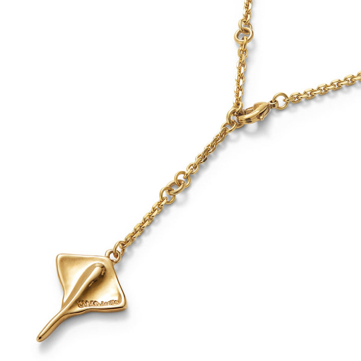 Metal Alloy 18K Gold Plated Long Chain Stingray Pendant COL1931ORO000