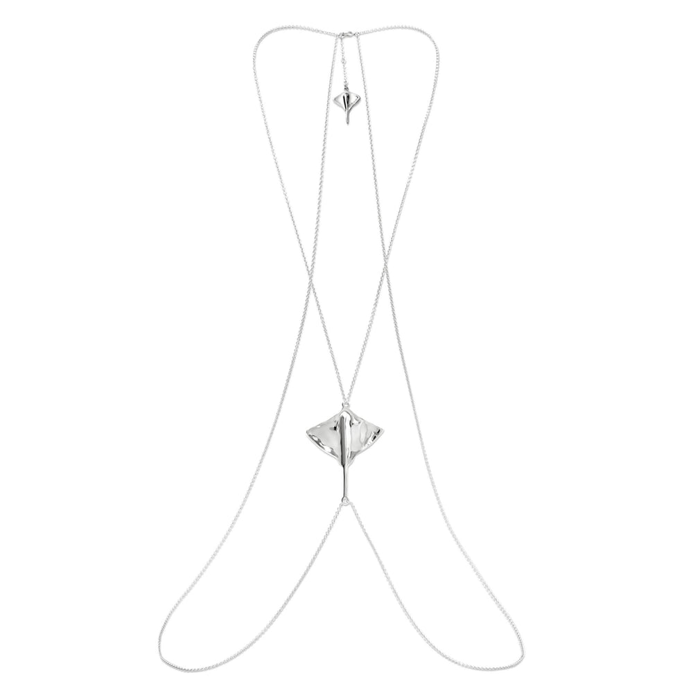 Metal Alloy Sterling Silver Plated Body Chain Stingray Pendant COL1932MTL000