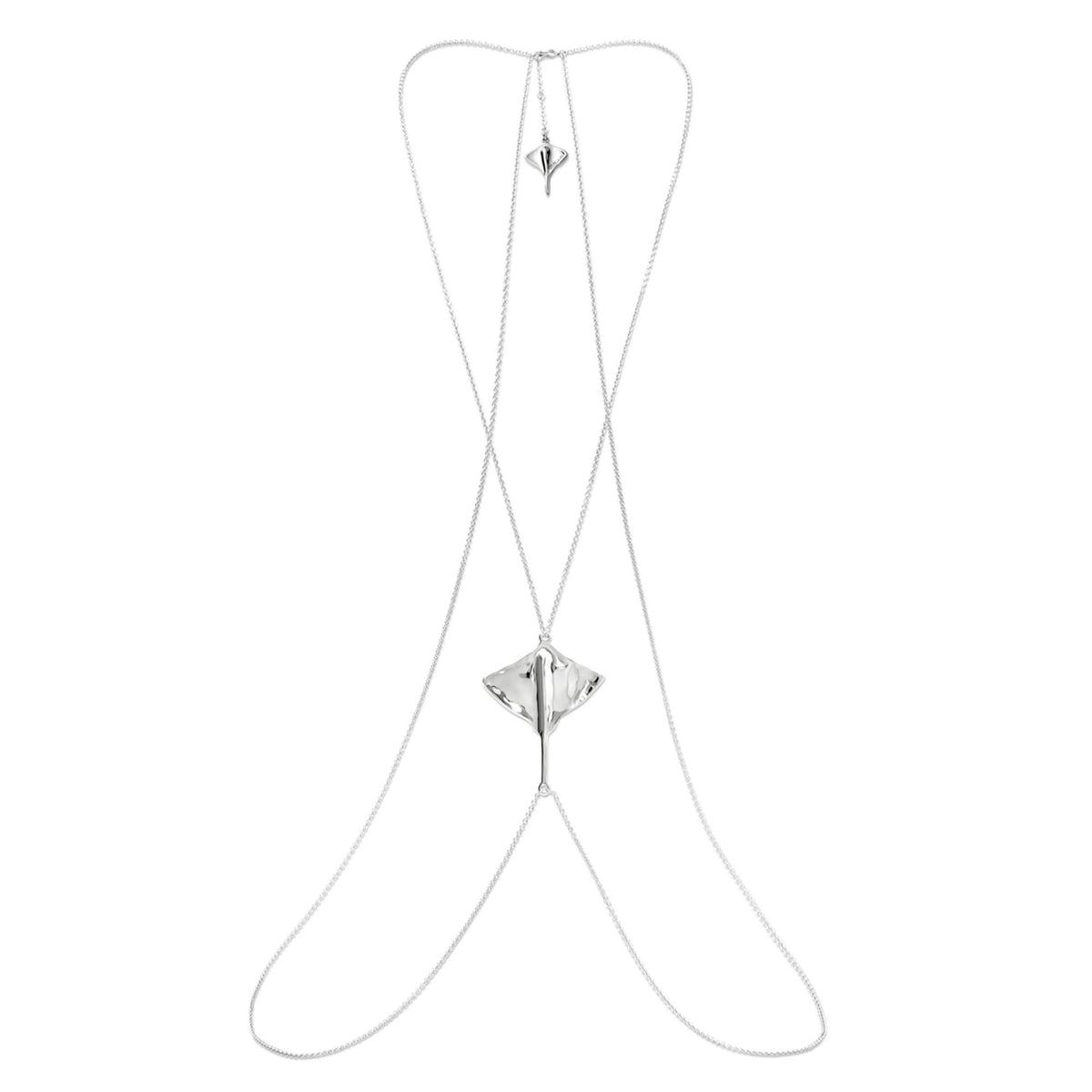 Metal Alloy Sterling Silver Plated Body Chain Stingray Pendant COL1932MTL000