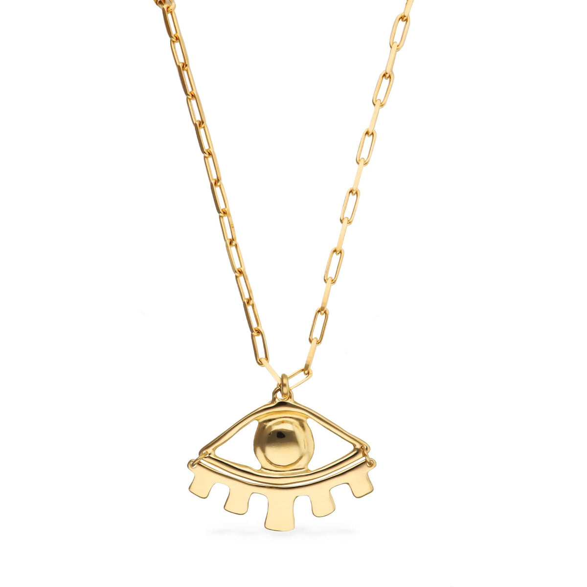 Metal Alloy Gold 18K Big Eye Detail Long Necklace COL2034ORO000