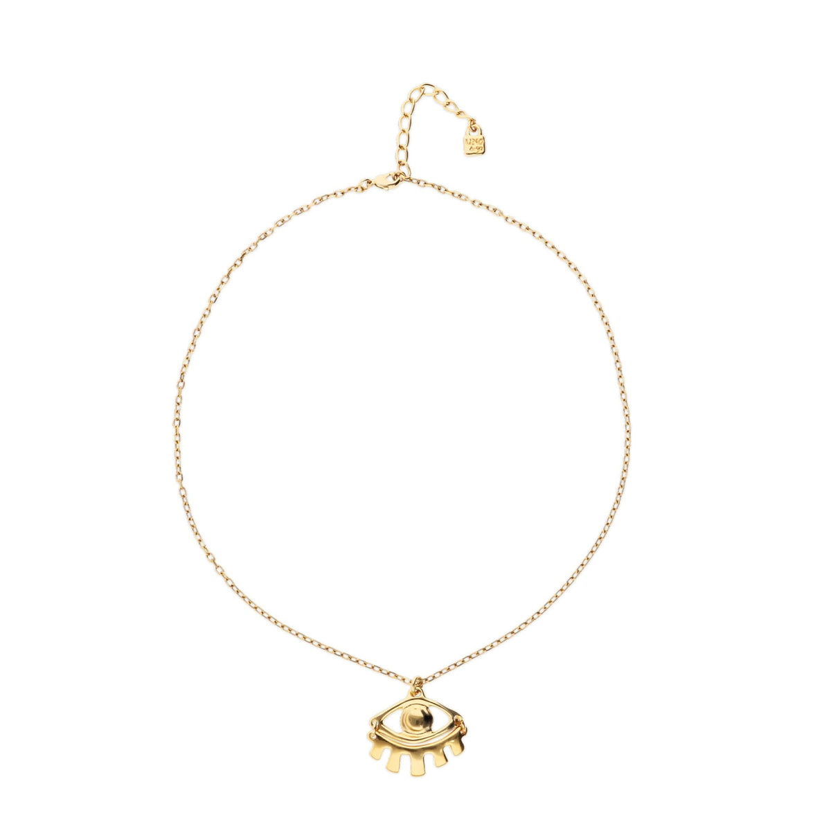 Metal Alloy Gold 18K Small Eye Detail Short Necklace COL2035ORO000