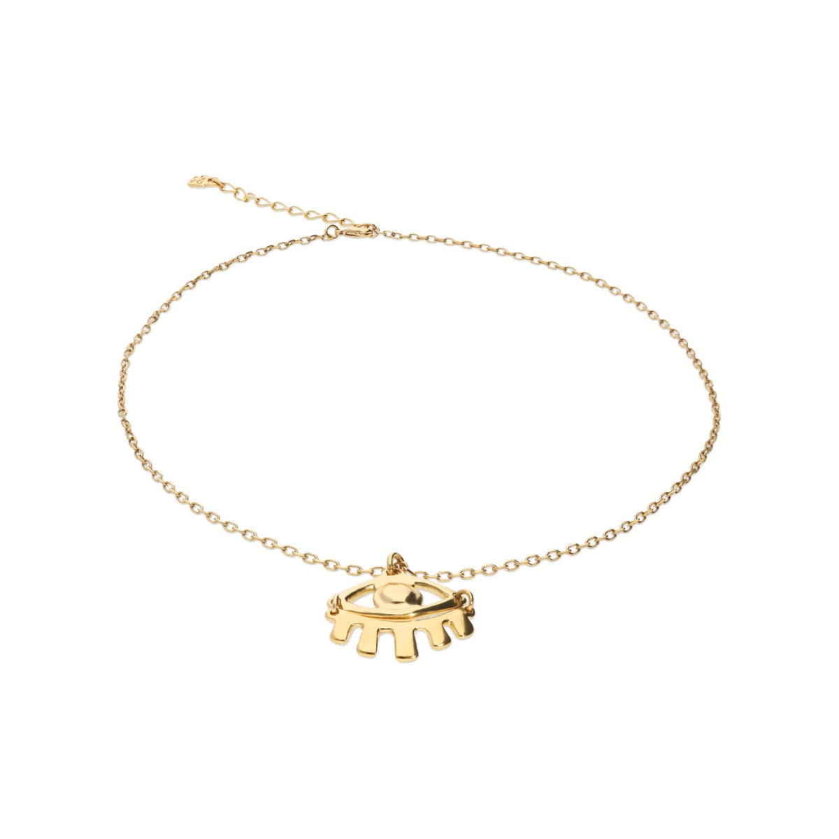 Metal Alloy Gold 18K Small Eye Detail Short Necklace COL2035ORO000