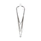 Triple Leather 2 Sterling Silver Alloy Shaped Balls Necklace COL2044MARMTL