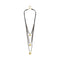 Triple Leather 2 18K Gold Alloy Shaped Balls Necklace COL2044MARORO