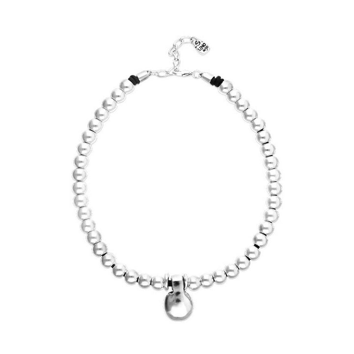 Medium Sterling Silver Alloy Shapes Of Balls And Big Shaped Ball Necklace COL2045MTL000