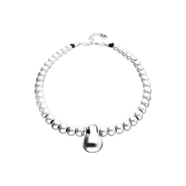 Medium Sterling Silver Alloy Shapes Of Balls And Big Shaped Ball Necklace COL2045MTL000
