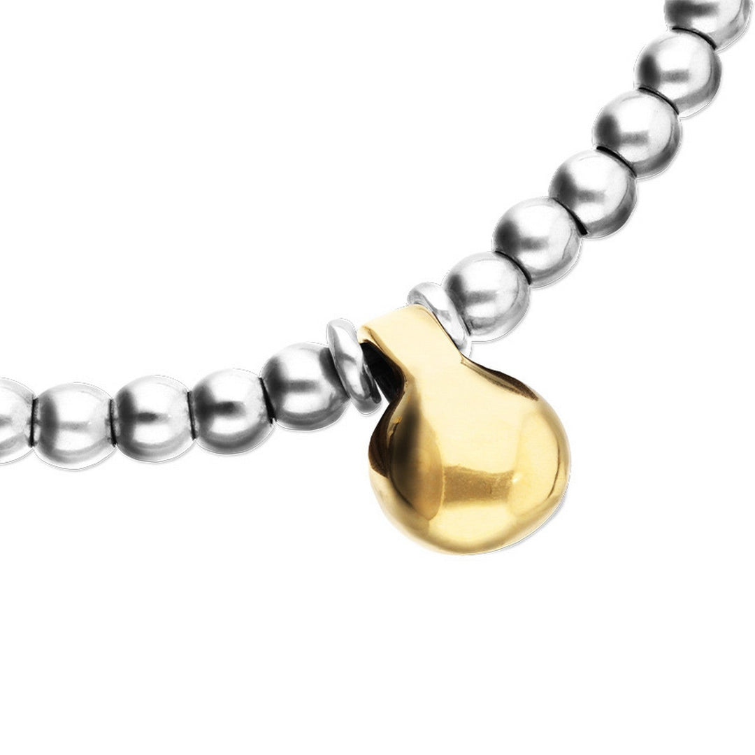 Medium Sterling Silver Alloy Shapes Of Balls And Big Shaped Ball In Gold 18K Necklace COL2045OROMTL