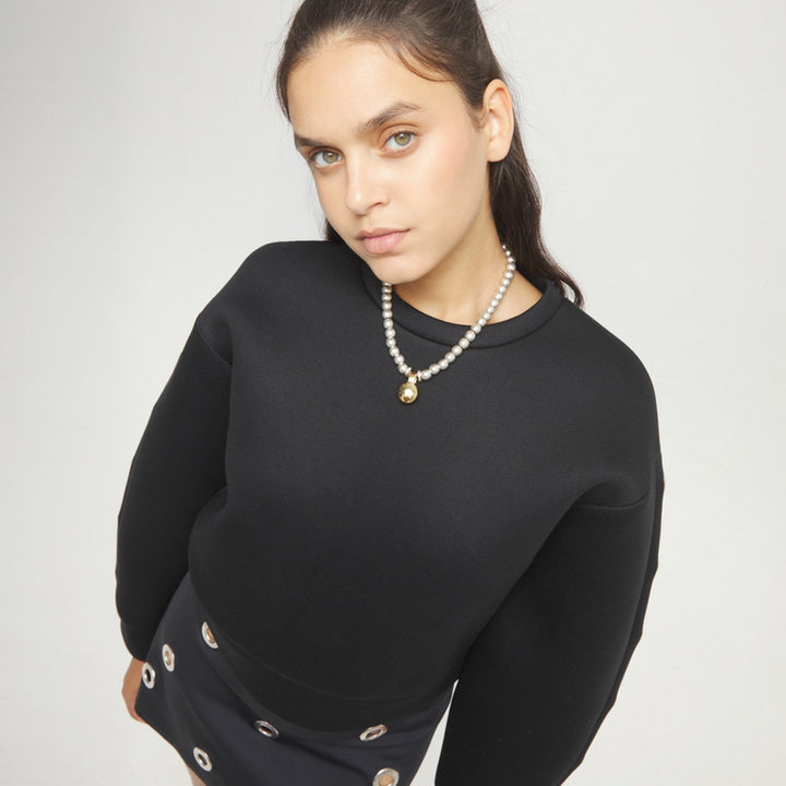 Medium Sterling Silver Alloy Shapes Of Balls And Big Shaped Ball In Gold 18K Necklace COL2045OROMTL