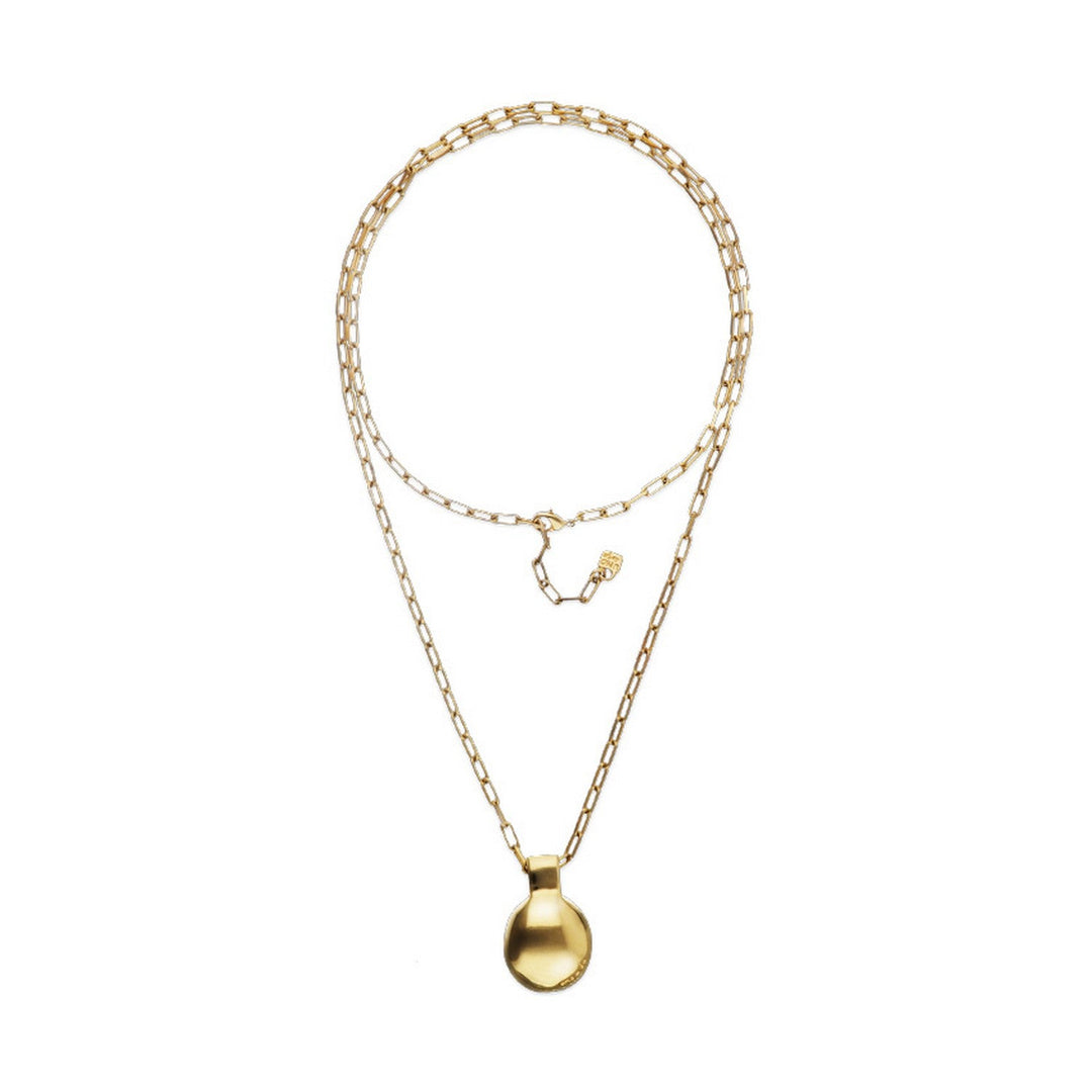 18K Gold Plated Metal Alloy Long Big Ball Necklace COL2050ORO000