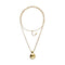 18K Gold Plated Metal Alloy Long Big Ball Necklace COL2050ORO000