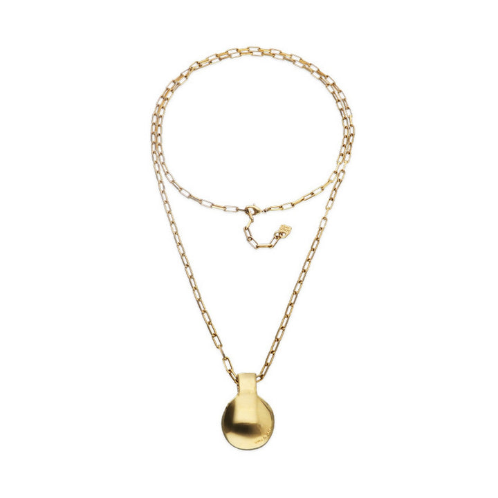 18K Gold Plated Metal Alloy Long Big Ball Necklace COL2050ORO000