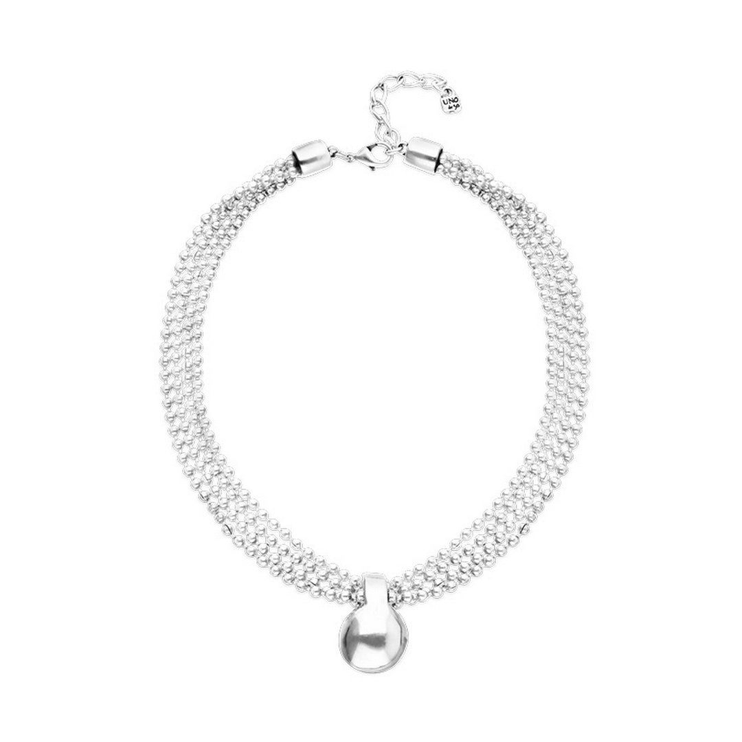 Sterling Silver Alloy Silver Threads And Big Shaped Ball Necklace COL2051MTL000