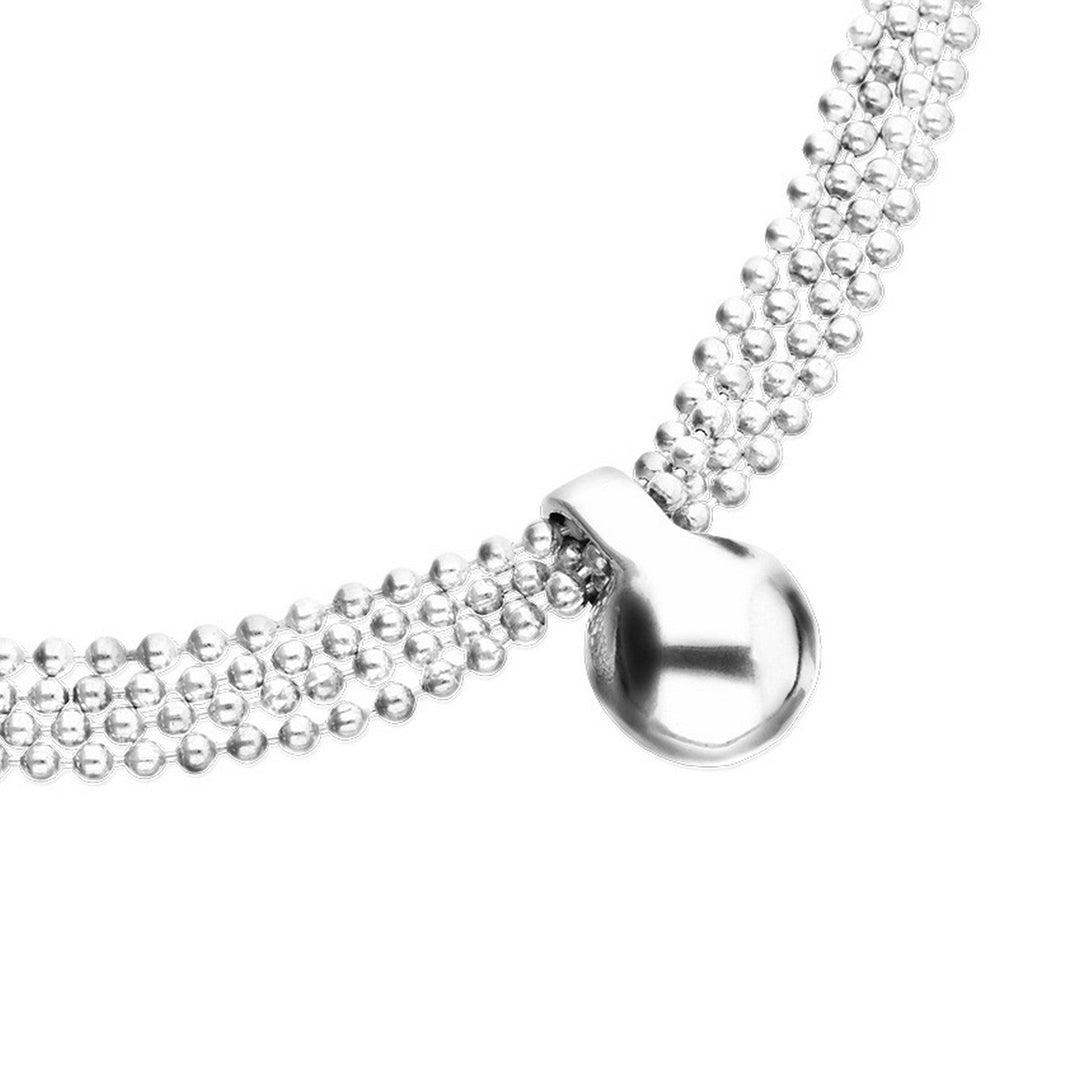 Sterling Silver Alloy Silver Threads And Big Shaped Ball Necklace COL2051MTL000