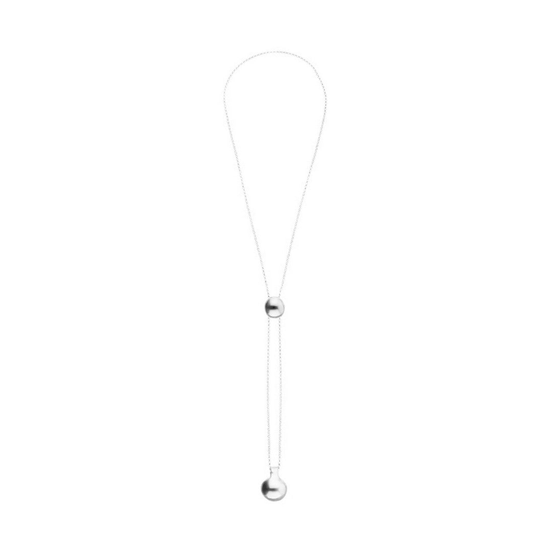 Sterling Silver Plated Metal Alloy Height-Adjustable Chain And Two Hanging Weights Necklace COL2055MTL000