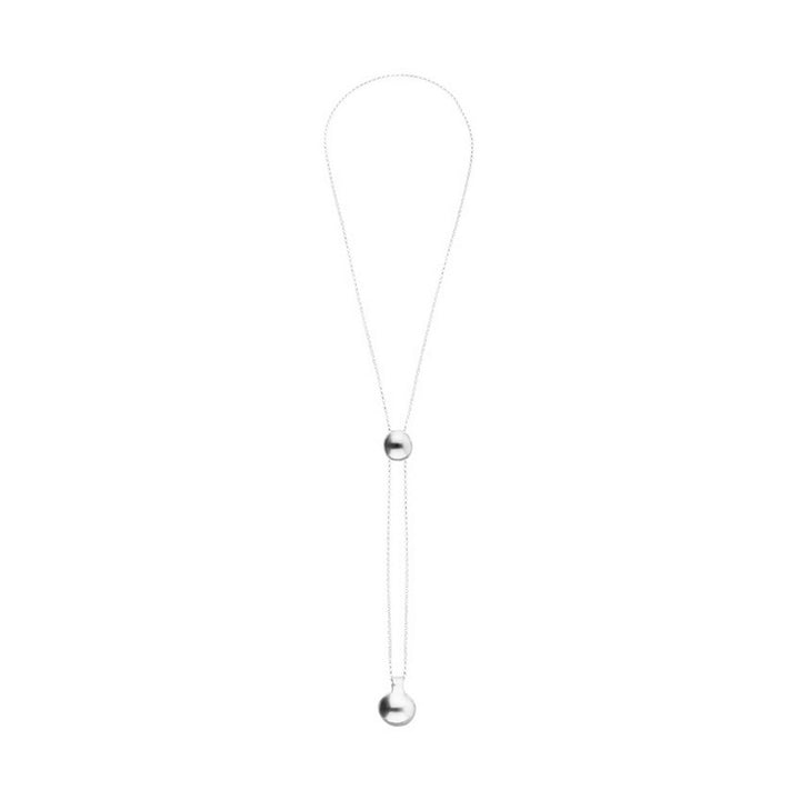 Sterling Silver Plated Metal Alloy Height-Adjustable Chain And Two Hanging Weights Necklace COL2055MTL000