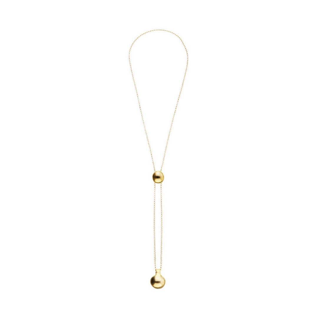 18K Gold-Plated Metal Alloy Height-Adjustable Chain And Two Hanging Weights Necklace COL2055ORO000
