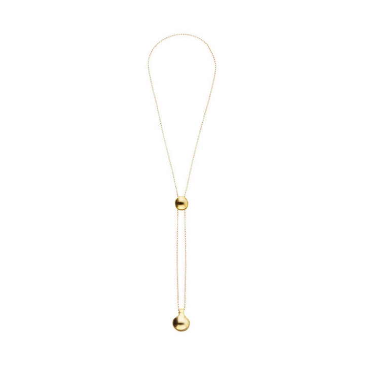 18K Gold-Plated Metal Alloy Height-Adjustable Chain And Two Hanging Weights Necklace COL2055ORO000