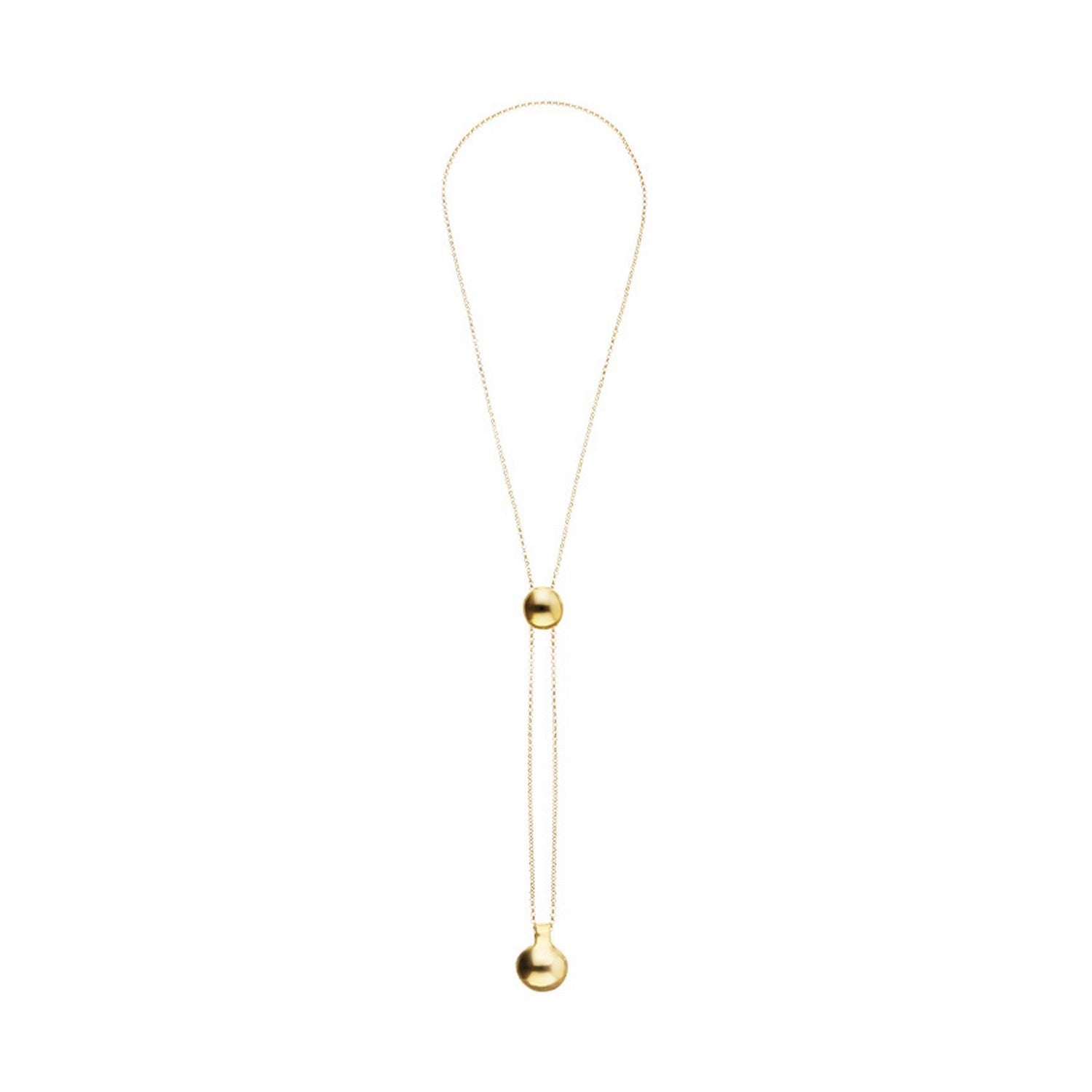 18K Gold-Plated Metal Alloy Height-Adjustable Chain And Two Hanging Weights Necklace COL2055ORO000