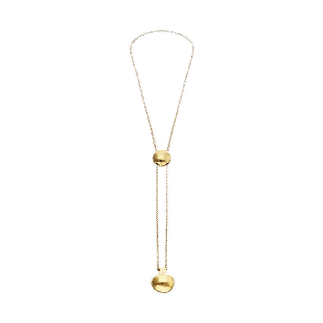 18K Gold-Plated Metal Alloy Height-Adjustable Chain And Two Hanging Weights Necklace COL2055ORO000