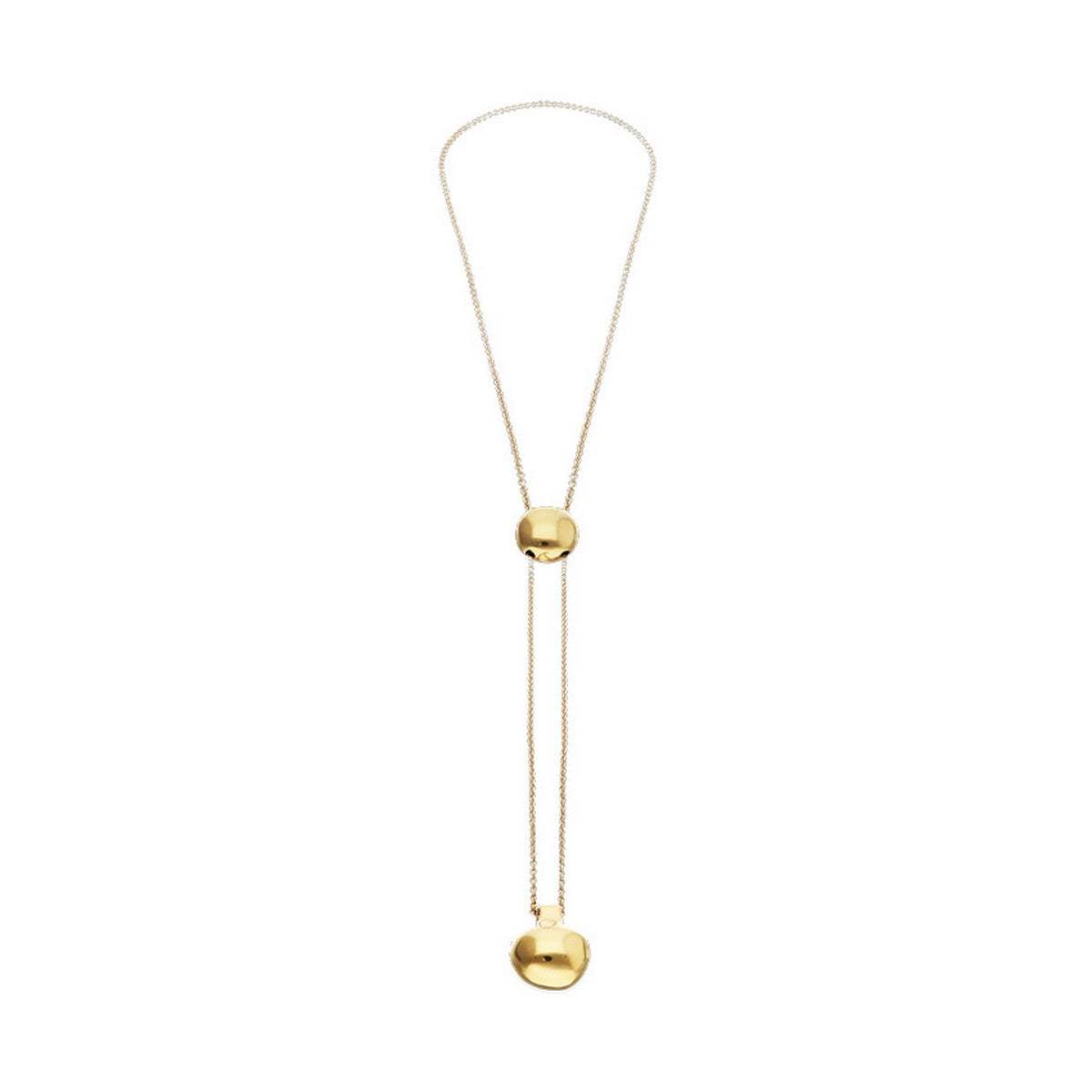 18K Gold-Plated Metal Alloy Height-Adjustable Chain And Two Hanging Weights Necklace COL2055ORO000