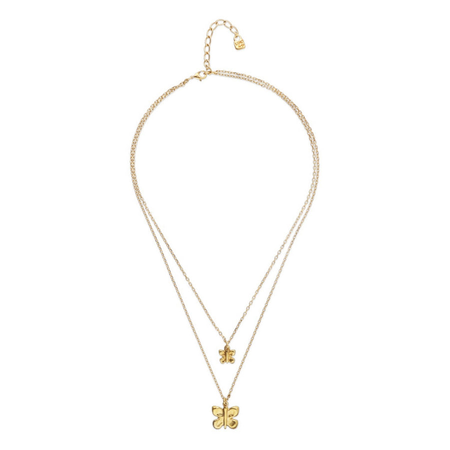 18K Gold Metal Alloy A Big Butterfly Necklace COL2057ORO000