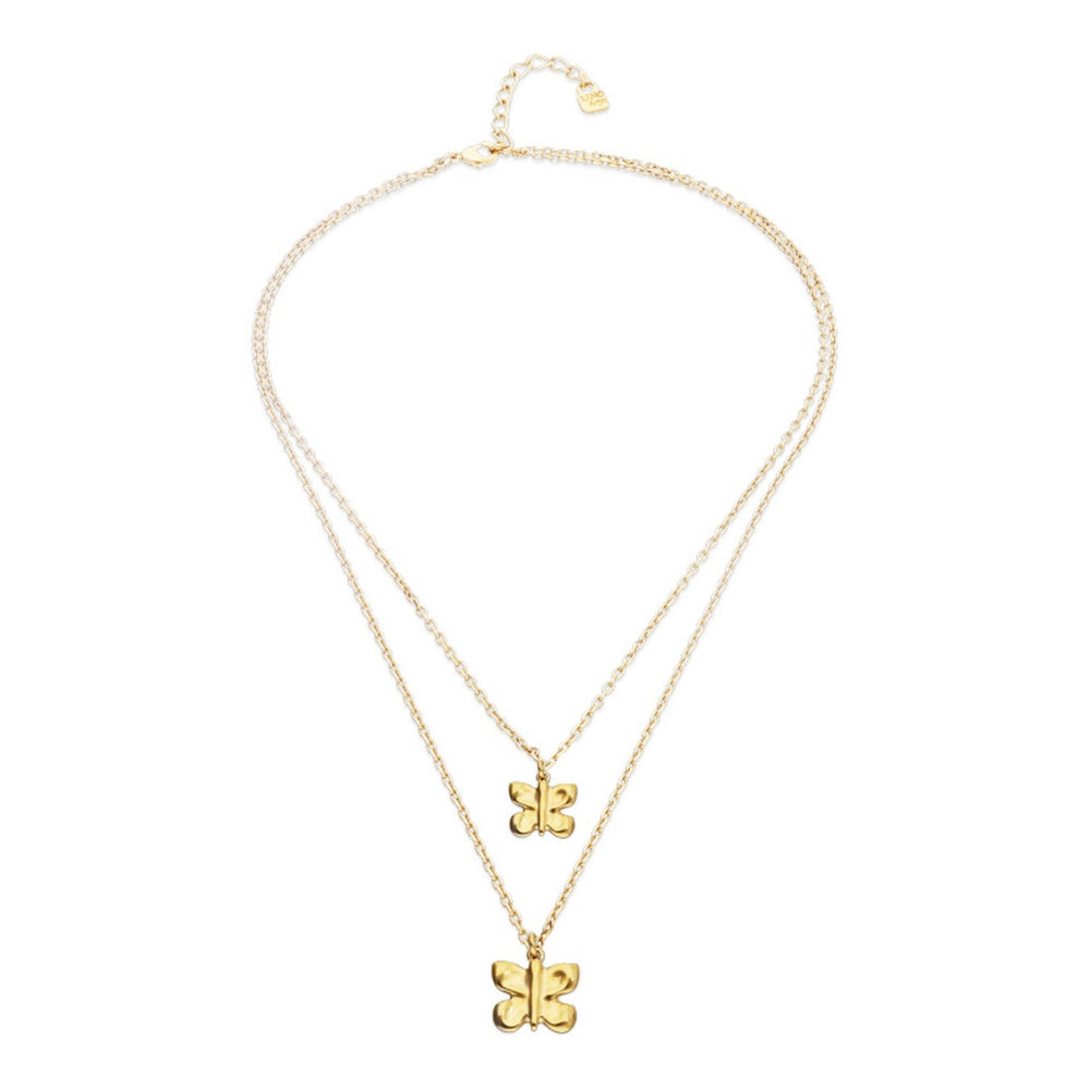 18K Gold Metal Alloy A Big Butterfly Necklace COL2057ORO000