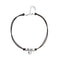 Leather Three Sterling Silveralloy Plated Balls Necklace COL2064MARMTL