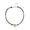 Leather Three 18K Gold Alloy Plated Balls Necklace COL2064OROMTL