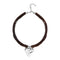 Mixed Dark Brown Silk And Leather Thread Sterling Silver Heart Detail Necklace COL2066MARMTL