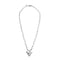 Sterling Silver Plated Ball Long Golden Heart Detail Necklace COL2067MTL000
