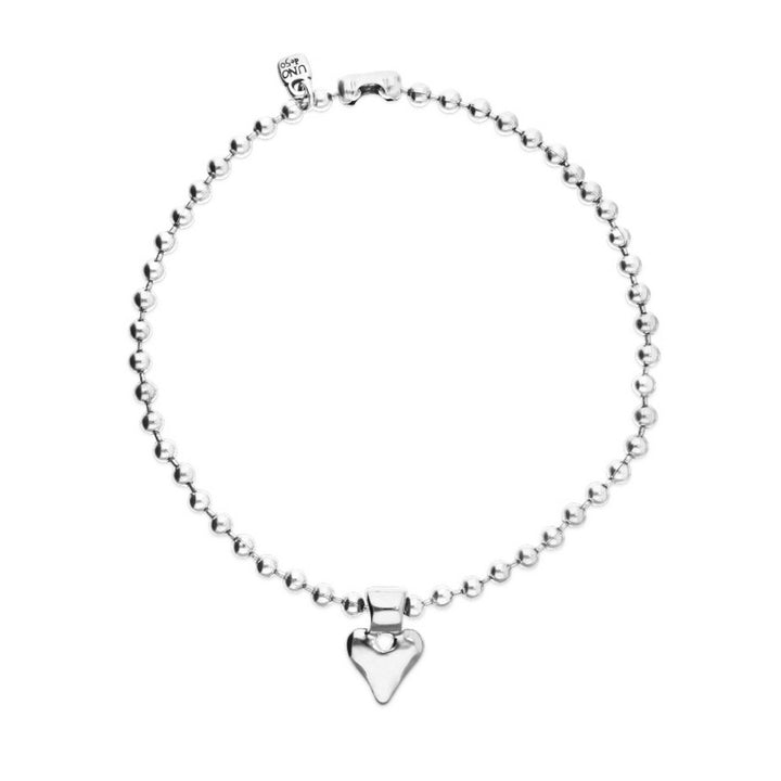 Sterling Silver Plated Ball Heart Detail Necklace COL2068MTL000