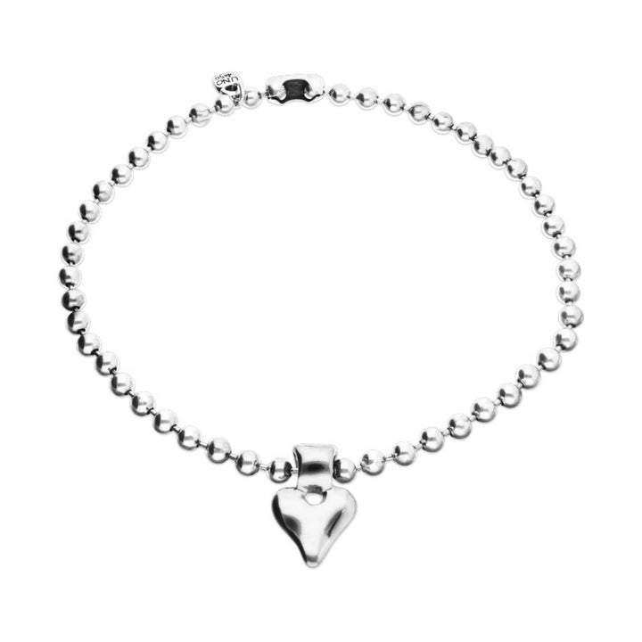 Sterling Silver Plated Ball Heart Detail Necklace COL2068MTL000