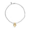 Sterling Silver Plated Ball 18K Gold Heart Detail Necklace COL2068OROMTL