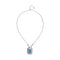 Sterling Silver Plated Blue Faceted Crystal Necklace COL2071AZUMTL