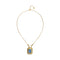 18K Gold Plated Blue Faceted Crystal Necklace COL2071AZUORO