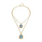 18K Gold Plated Long Blue Faceted Crystal Necklace COL2072AZUORO
